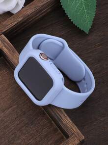 2合1運動矽膠錶帶與錶殼，相容 40mm、41mm、42mm、44mm、45mm、46mm 與 49mm 尺寸。柔軟舒適鉚接矽膠錶帶與防摔鏤空矽膠保護殼，適用於 Series Ultra/12/11/10/9/8/7/6/5/4/SE 機型。中性防水運動錶帶與錶殼套組 - 矽膠錶帶+錶殼-天藍色 - 查看 2