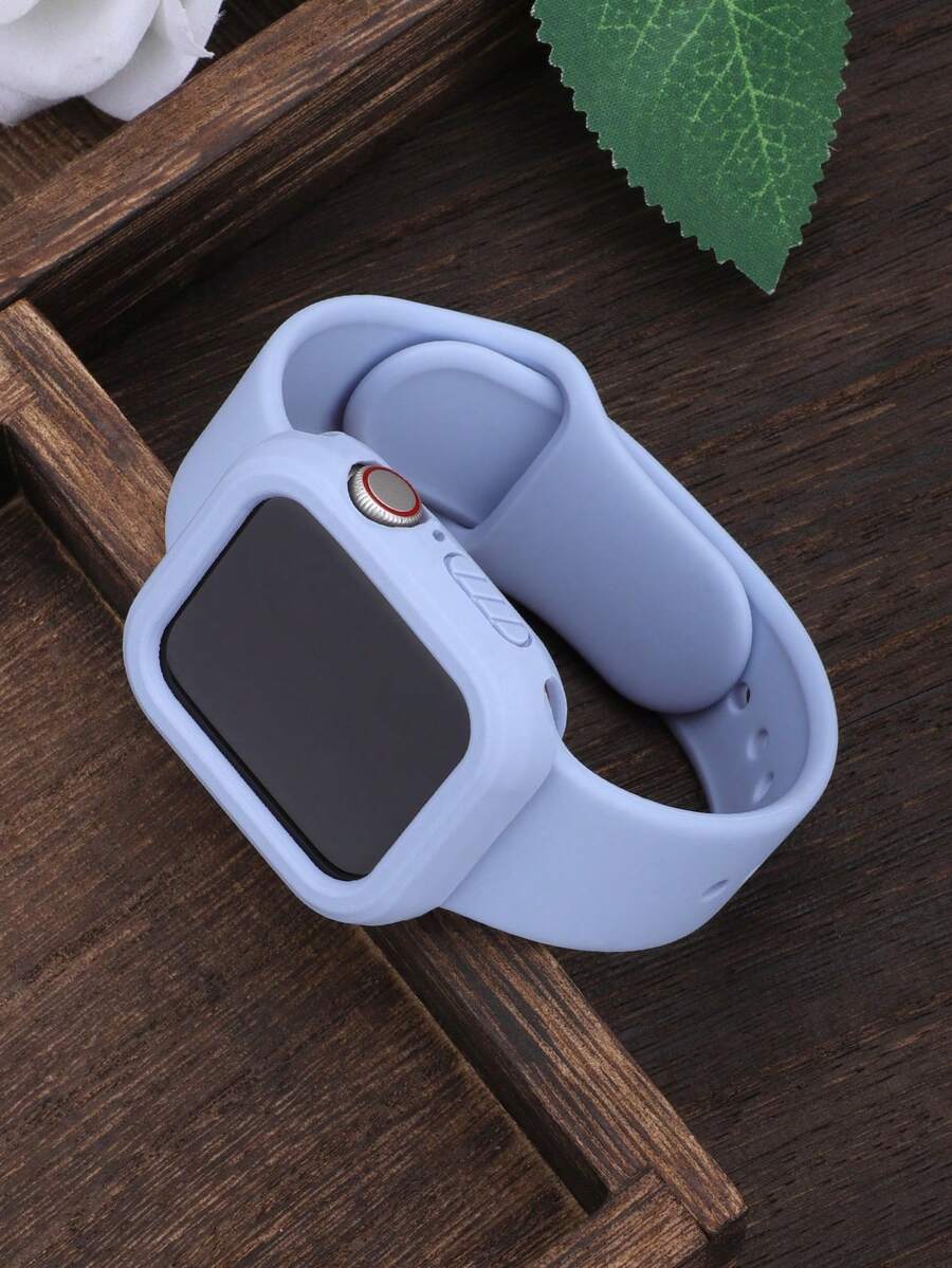 2合1運動矽膠錶帶與錶殼，相容 40mm、41mm、42mm、44mm、45mm、46mm 與 49mm 尺寸。柔軟舒適鉚接矽膠錶帶與防摔鏤空矽膠保護殼，適用於 Series Ultra/12/11/10/9/8/7/6/5/4/SE 機型。中性防水運動錶帶與錶殼套組