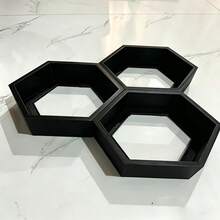 Hexagonal Floating Shelves Nordic Wall-Mounted Shelves For Living Room And Entryway, Creative Geometric Storage Decor, Small Size, Mini Shelves For Small Objects Or Micro Wall-Mounted Decorations - Multicolor - View 8