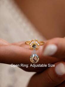 Cincin Proyeksi Foto Jejak Kaki Hewan Peliharaan yang Dapat Disesuaikan, Cincin Pasangan Terbuka yang Dapat Disesuaikan, Berkilau, dan Dipersonalisasi dengan Gambar Kenangan Tertanam, Cincin Ulang Tahun Pernikahan Berbentuk Tulang Anjing yang Lucu, Cincin Proyeksi Foto Apa Pun yang Dapat Disesuaikan, Hadiah Natal Sempurna untuk Istri dan Pasangan, Hadiah Ulang Tahun, Perhiasan Pernikahan, Cocok untuk Pemakaian Sehari-hari Unisex, Hadiah Hari Ibu - Emas/Perak - View 7