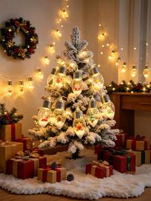 1pc Christmas Wish Bottle LED String Lights, Snowflake Bulb Design, Battery Operated, Suitable For Indoor/Outdoor Christmas Holiday Decoration, Can Be Used In Living Room, Bedroom, Holiday Party, As Christmas Gift - Light Bulb - View 8