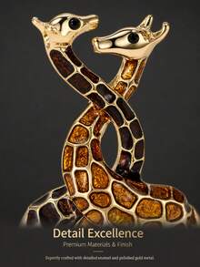 Enamel Giraffe Brooches For Women Animal Pins Casual Accessories Gifts - Giraffe (2280) - View 3