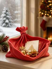 1pc Vintage Red Pleated Decorative Tray, 3D Printed Plastic Material, Suitable For Holding Candy, Christmas Decorations, Jewelry, Keys, Aromatherapy Supplies, Applicable For Kitchen Countertop, Entryway, Vanity (Non-Food Contact) - Multicolor - View 9