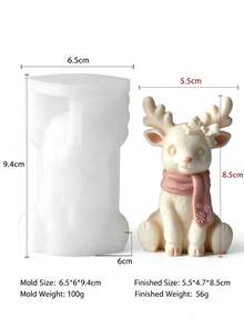 Christmas Scarf & Deer 3D Silicone Mold, Suitable For Aromatherapy Candles, Fragrance Diffuser Plaster, Handmade Soap, Resin Decor, Home Desktop Decoration, Party Setup, Craft Studio, Holiday Gift Making Tool, Easy Demolding Handmade Mold - Christmas Reindeer Silicone Mold - View 8