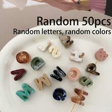 30/50pcs 21*14mm Letter Beads, 26 Random Mixed Color Letters, Clothing Decoration Accessories Jewelry DIY Making Materials Crafts Necklace Bracelet Earrings - Multicolor - View 13