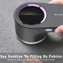 Alat Penghilang Serat Elektrik, Pencukur Kain dan Penghilang Gumpalan, Desain Pisau Ganda - Portabel dan Mudah Dibersihkan, Cocok untuk Penggunaan di Rumah atau Apartemen. Dilengkapi Indikator Level Baterai - MultiWarna - View 8