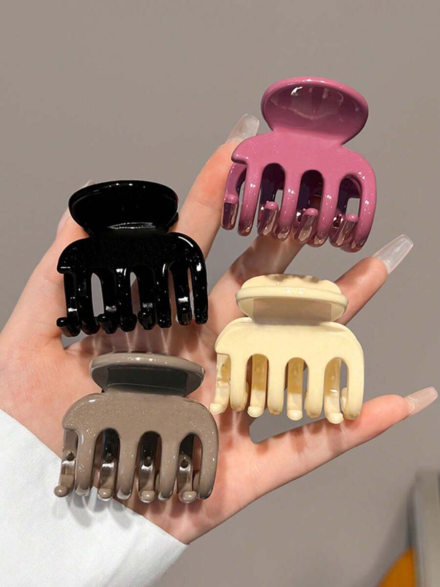 1pc 4.5cm/1.77in Medium Hair Claw Clips, Solid Color Claw Clips In ...