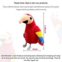 1Pc Realistic Macaw Finger Puppet Plush Toy Cute Colorful Animal Finger Puppet Collectible Interactive Role Play Soft Short Plush Christmas Birthday Gift Random Style - Multicolor - View 10