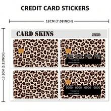 4pcs Leopard Print Credit Card Skins, Credit Card Protector, Bubble-Free Ultra-Thin Credit Card Stickers, DIY Personalized Credit Card Stickers, Waterproof Vinyl Protective Stickers, Suitable For Keys, Transportation, Debit Cards, Credit Cards, Back To School, School Season, School Supplies - Multiple Styles - View 4