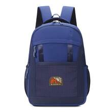 Man Outdoor Backpack Wear-Resistant Daypack Large Capacity For Campus Travel Black Mesh Pocket Nature Patch Decoration - Multicolor - View 15