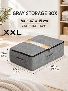 Extra Large Foldable Underbed Storage Bag, Clothes Storage Bag, Large Capacity Clothing Down Jacket Jeans Storage Bag, Multi-Functional Blanket Bedding Dust-Proof Bag, Fully Utilize Underbed Space, Home Storage Essential - Multicolor - View 10