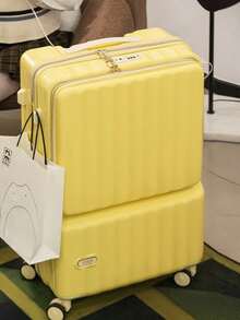 Maleta Grande Duradera de 20/24 Pulgadas con Bolsillo para Portátil, Puerto USB y Cerradura TSA, Equipaje de Mano con Ruedas 360 ° - Amarillo - Ver 1