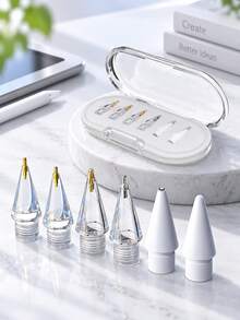4/6/12pcs Apple Pencil Replacement Tips, Compatible With Apple Pencil 1st Gen, 2nd Gen/Pencil Pro, Fine Metal Tips/Apple Pencil USB-C Wear-Resistant Precise Control Tips Set, Gift Box, Suitable For Mothers, Family, Friends, Birthday Holiday Pen Accessories - Multicolor - View 2