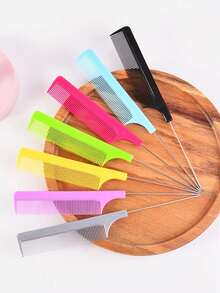 10pcs/8pcs/5pcs/3pcs/2pcs/1pc Children's Professional Hair Styling Tools, Tail Comb, Rat Tail Comb, Parting Comb, Stainless Steel Tail Comb, Anti-Static Hair Brush: Multi-Functional Comb, Suitable For Normal Hair, Can Detangle Hair, Create Various Hairstyles, Candy Color, Ideal Choice For Hairdressers, Salons And Home Use. - Multicolor - View 4