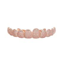 Hip Hop Grillz Teeth Jewelry Rhinestone Decorated Gold Silver Electroplated Brass Party Accessory - Multicolor - View 15