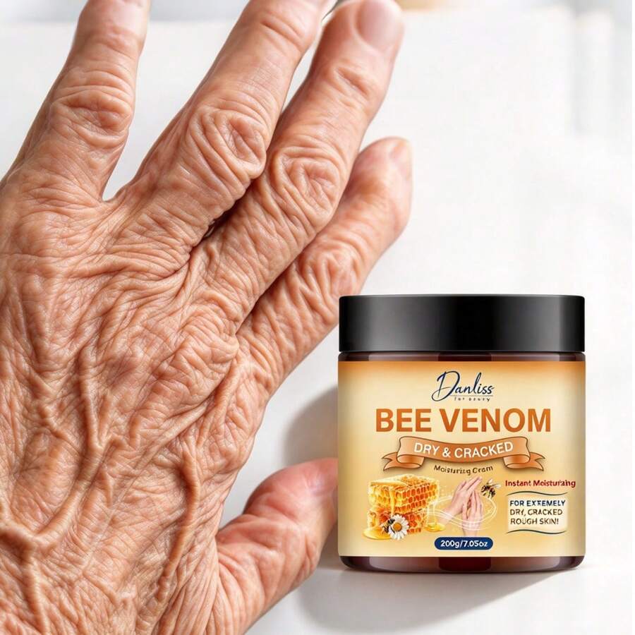 200g Bee Venom Hand & Foot Moisturizing Cream, Gentle Ingredients, Deep Hydration, Smooths Rough Skin, Suitable For Extremely Dry, Cracked And Rough Skin