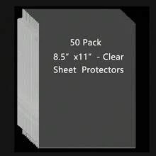 Heavy Duty Sheet Protectors, Crystal Clear, 8.5x11 Inch 50/100 Pack Page Protectors For 3 Ring Binder, Letter Size Protectors, Reinforced Holes, Clear Protector, Top Loading, Acid Free - Sets - View 11