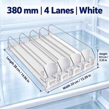 1/2/3/4/5/6 PCS White Soda Can Organizer For Fridge, Self-Pushing Drink Dispenser With Adjustable Width, Automatic Beverage Pusher Rack For Cans And Bottles, Space-Saving Refrigerator Storage For Kitchen Cabinet, Pantry And Countertop - White - View 21
