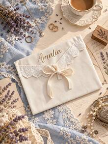 Personalized Lace Lingerie Pouch, Custom Bridal Bag, Bachelorette Party Gift For Bride, Wedding Lingerie Bag, Bridal Shower Gift, Last Fling Keepsake - Multi-color - Storage Bag - View 2