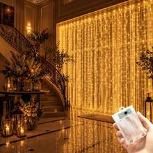 Holiday Lighting 8-Function Battery Operated Fairy String Lights Curtain Lights, Suitable For Christmas, Halloween, Wedding, Birthday, Party And Home Decor, Holiday Atmosphere Lights, Indoor And Outdoor - Battery Box Curtain Light - View 17