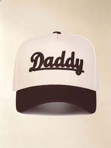 1pc Unisex" Daddy "Embroidery Baseball Cap, Adjustable Design, Sun Protection Hat Suitable For Hiking, Mountaineering, Travel , Outdoor Activities - Multicolor - View 3