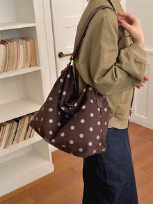 Vintage Women's Shoulder Tote Bag, Simple And Versatile, Suitable For Commuting, School, And Shopping - Coffee - View 4