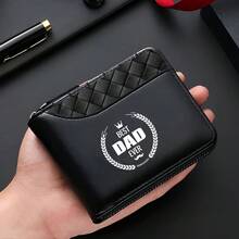 1pc Large Capacity Fashion "Best Dad" Letter Print Zipper Men's Wallet, With Multiple Card Slots And Zipper Closure Design, Suitable For Storing Cash, Keys, ID Cards And Driver's Licenses - Perfect For Daily Commute And Gifts - Multicolor - View 8