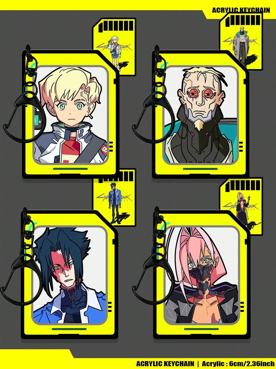 Faithful Replica Of Cyberpunk2077,Cyberpunk Keychain,TaliaYang/D/WeakKingsley/RomanCaeax,2D Acrylic Keychain - Double-sided Acrylic - View 1