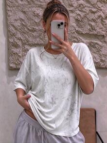 Women's Fashion Loose Short Sleeve T-Shirt | Exquisite Design | Summer Essential | Easy To Match | Show Your Style - Black and White - View 3