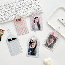 Monvkaka, Transparent Polka Dot Animal, 3 Inch PVC Card Sleeve, Fan, Card Protection, Random Card Storage, Card Holder, Idol Photo Sleeve, Card Scratch-Resistant, Collection Display, Birthday Gift, Holiday Gift, Offline Support, Student, Anime Accessory - A - View 4