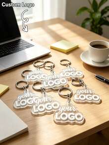 Gift For Her/Him Wholesale Customized Logo Keychain Bulk Acrylic Key Ring Suitable For Business, Events And Promotions Christmas, Halloween - Multicolor - View 4