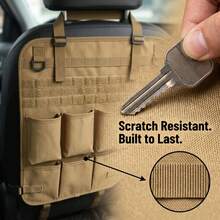 1pc Car Seat Back Storage Bag, Tactical MOLLE Webbing Multi-Layer Pockets, Thickened 600D Oxford Fabric, Wear-Resistant And Scratch-Resistant, Adjustable Straps With Quick-Release Buckles, Handle Design, Universal Fit For Car Models, Suitable For Self-Driving Enthusiasts And Car Owners, Hang On Seat Back To Store Water Bottles, Tools And Miscellaneous Items, Outdoor Travel Car Interior Storage Organizer Bag - Car Seat Cover - View 10