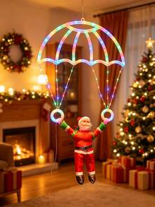 1 buah Lampu Parasut Santa Natal, Desain Kreatif Parasut Santa, Ditenagai oleh USB, Cocok untuk Dekorasi Dalam Rumah untuk Suasana Liburan, untuk Ruang Tamu, Kamar Tidur, Dekorasi Pohon Natal, Hadiah Pesta - parasut - View 3