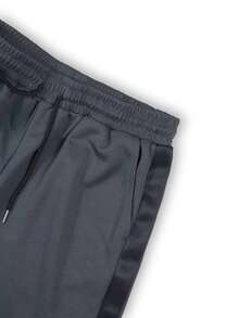 Celana Jogging Pria Longgar dengan Kaki Lebar, Tali Samping, Pinggang Elastis, Celana Panjang Kasual Nyaman untuk Perjalanan dan Beraktivitas di Musim Gugur/Dingin, Abu-abu Gelap - Dark Grey - View 4