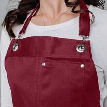 Fashion Unisex Apron With Halter Neck, Side Slit And Multiple Pockets, Cashier, Barber, Barista, Milk Tea Shop, Catering, Kitchen, Korean Style Workwear - Multicolor - View 5