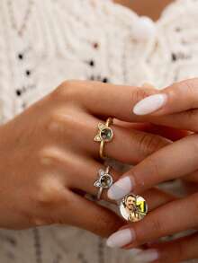 Cincin Proyeksi Foto Jejak Kaki Hewan Peliharaan yang Dapat Disesuaikan, Cincin Pasangan Terbuka yang Dapat Disesuaikan, Berkilau, dan Dipersonalisasi dengan Gambar Kenangan Tertanam, Cincin Ulang Tahun Pernikahan Berbentuk Tulang Anjing yang Lucu, Cincin Proyeksi Foto Apa Pun yang Dapat Disesuaikan, Hadiah Natal Sempurna untuk Istri dan Pasangan, Hadiah Ulang Tahun, Perhiasan Pernikahan, Cocok untuk Pemakaian Sehari-hari Unisex, Hadiah Hari Ibu - Emas/Perak - View 5