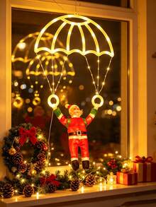1 buah Lampu Parasut Santa Natal, Desain Kreatif Parasut Santa, Ditenagai oleh USB, Cocok untuk Dekorasi Dalam Rumah untuk Suasana Liburan, untuk Ruang Tamu, Kamar Tidur, Dekorasi Pohon Natal, Hadiah Pesta - parasut - View 5