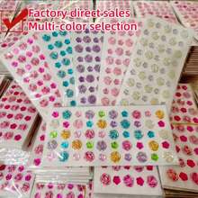 Heart-Shaped Rhinestone Stickers, Self-Adhesive, Multi-Color Blue White Red Pink Purple Mixed Crystal Gem Stickers, Suitable For DIY Crafts, Phone Cases, Scrapbooking, Children's Handmade Decoration - Multicolor - View 3