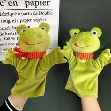 1Pc Green Frog Hand Puppet Plush Toy Kindergarten Puppet Show Prop Storytelling Role Play Teaching Aid Soft Short Plush Movable Hands Interactive Toy Christmas Halloween Birthday Gift Random Style - Multicolor - View 3