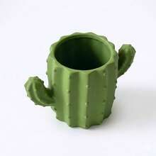 1pc Cactus Pen Holder, Cute 3D Cactus Shaped Desktop Storage Box, Creative Large Capacity Pencil Cup, Decorative Desktop Container, Suitable For Pens, Pencils And Makeup Brushes, Office And School Supplies Gift, Pen Holder, Christmas Decoration - Multicolor - View 5