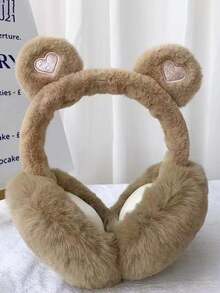 1pc Foldable Bear Earmuffs For Winter Warmth, Cute Cartoon Plush Windproof Ear Warmers For Students. - Multicolor - View 9