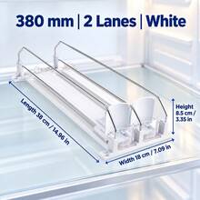 1/2/3/4/5/6 PCS White Soda Can Organizer For Fridge, Self-Pushing Drink Dispenser With Adjustable Width, Automatic Beverage Pusher Rack For Cans And Bottles, Space-Saving Refrigerator Storage For Kitchen Cabinet, Pantry And Countertop - White - View 25