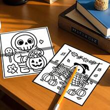Little Cozy Fall Coloring Book, Cute Ghost Autumn Fall Themed Coloring Pages, Relaxing Simple Line Art Activity Book For Adults Teens, Stress Relief Creative Drawing Book, Thanksgiving Harvest Season DIY Art Craft Book, Gift For Fall Lover - Single Piece - View 5