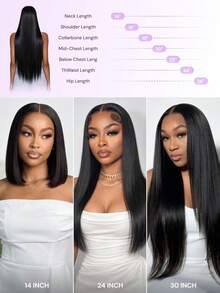 MEGALOOK 100% Human Hair Straight Lace Front Wig 13x4 Transparent Lace Natural Color Straight Hair Micro Knots 12-30 Inches Women Beginner Friendly - SNatural - View 11