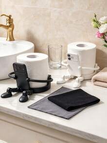 Creative Human-Shaped Toilet Paper Holder Unique Phone-Holding Pose Tissue Roll Storage For Men And Women Cartoon Toilet Paper Holder For Bathroom & Living Room Room Home Decor Kitchen Car Desk Essentials Accessories Storage Organizer Containers - Multicolor - View 8