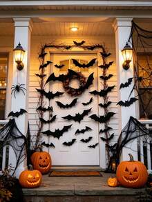 Halloween 3D Bat Wall Decor, Reusable! Scary Decoration, 4 Sizes Halloween Decoration Suitable For Halloween Party Trick Or Treat And Home Decor, Room Decor. - View 5