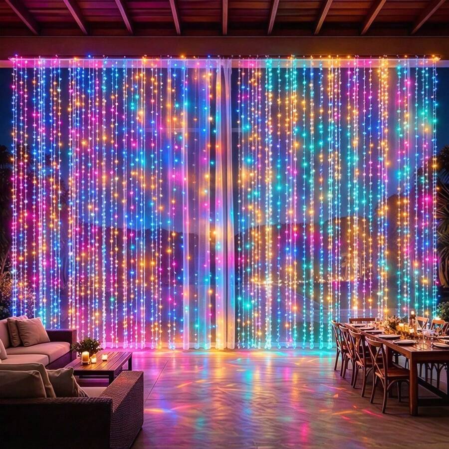 3/6m 8-Function Battery Powered Fairy String Lights, Curtain Lights, Suitable For Christmas, Halloween, Wedding, Birthday, Party And Home Decor, Holiday Atmosphere Lighting, Holiday Lighting, Halloween String Lights, Indoor/Outdoor