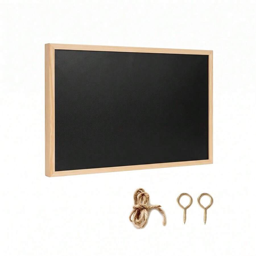 Wall Mounted Wooden Frame Chalkboard For Home Office Menu Board Decorative Hanging Sign For Christmas Party Festive Decor - Black - View 1