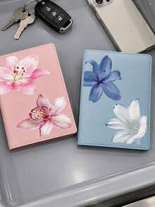 Lily Floral Pattern Leather Passport Holder, Foldable Portable Travel Organizer; Travel Gift, Valentine's Day Gift; Travel Essential - Multicolor - View 9