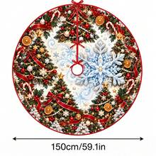 1pc Ice Blue Large Snowflake Pattern Christmas Tree Skirt, Elegant Color Holiday Decoration, 5 Sizes, Suitable For Men And Women As Holiday Gift, Perfect For Home And Party Christmas Decor - Ice Blue Large Snowflake - View 11